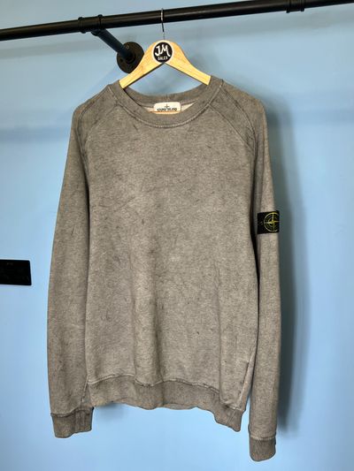 Large Stone Island Grey Dust Crewneck Jumper
